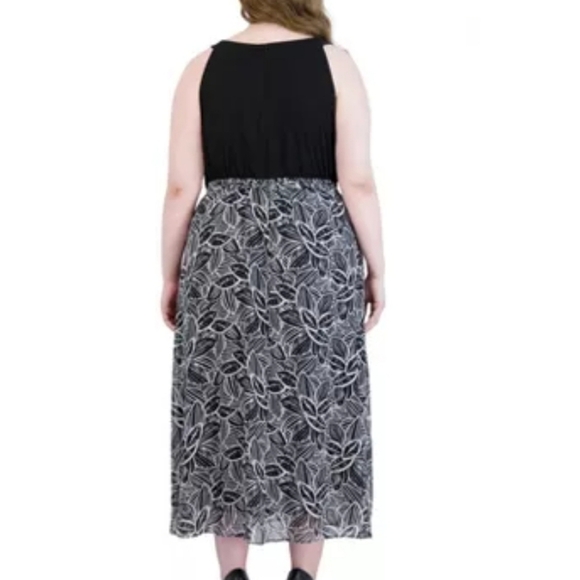 ROBI BEE women's plus size maxi sleeveless shirred neck black and white size XL - Picture 11 of 13